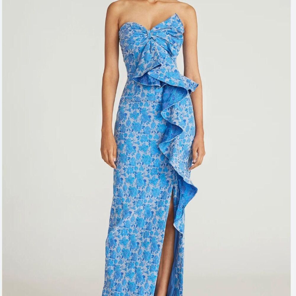 Theia Women's Blue and Grey Formal-dresses